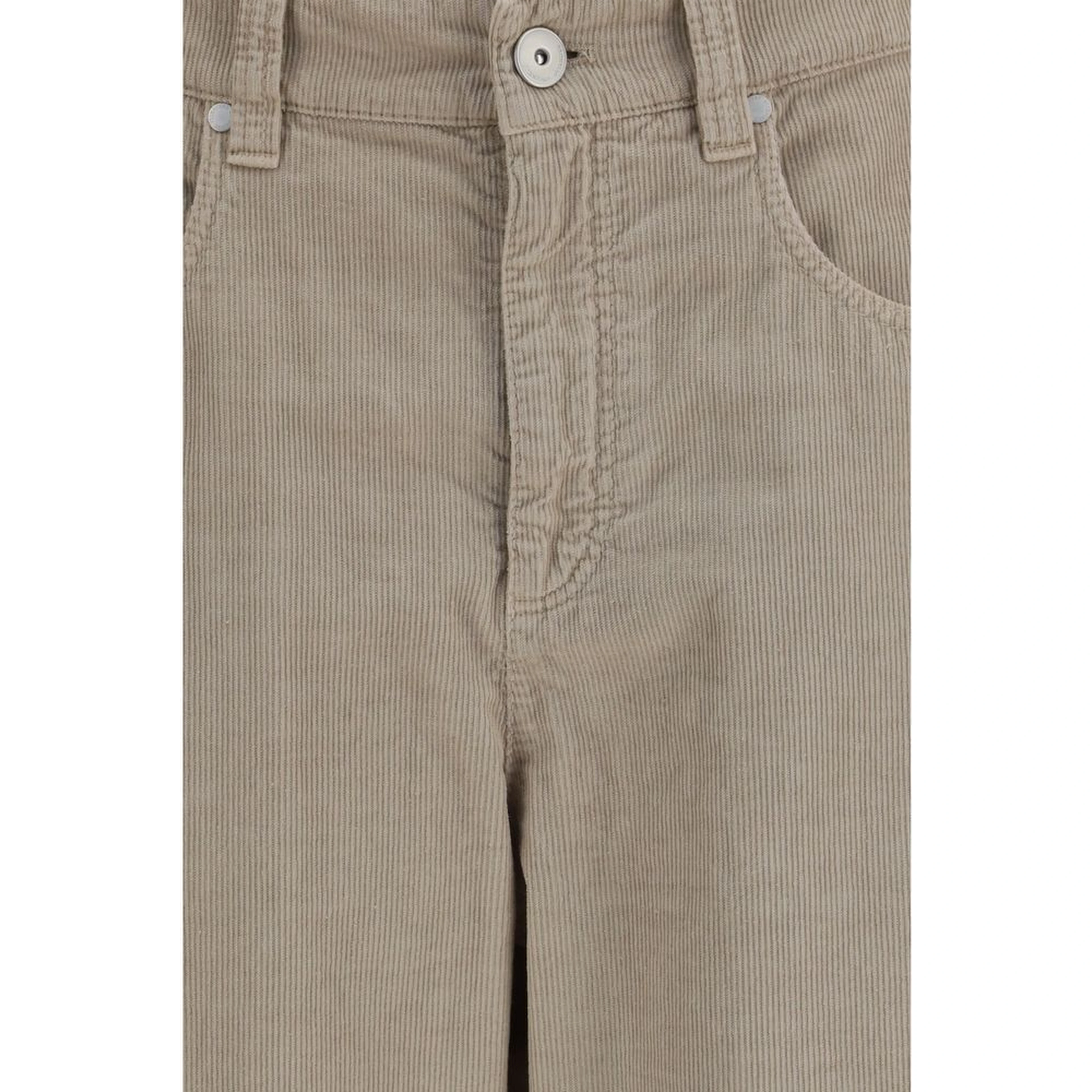 Beige Cotton Casual Pants
