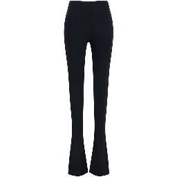 Black Viscose Flared Pants