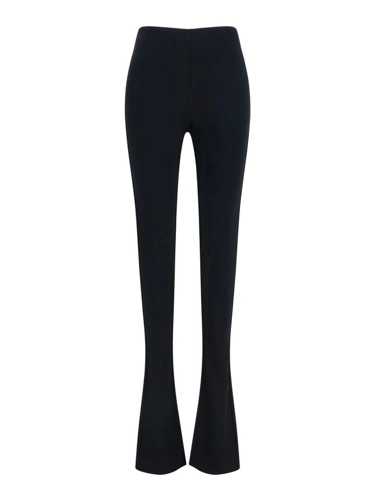 Black Viscose Flared Pants