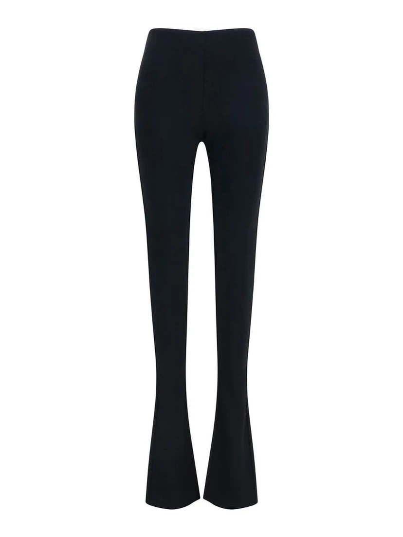 Black Viscose Flared Pants