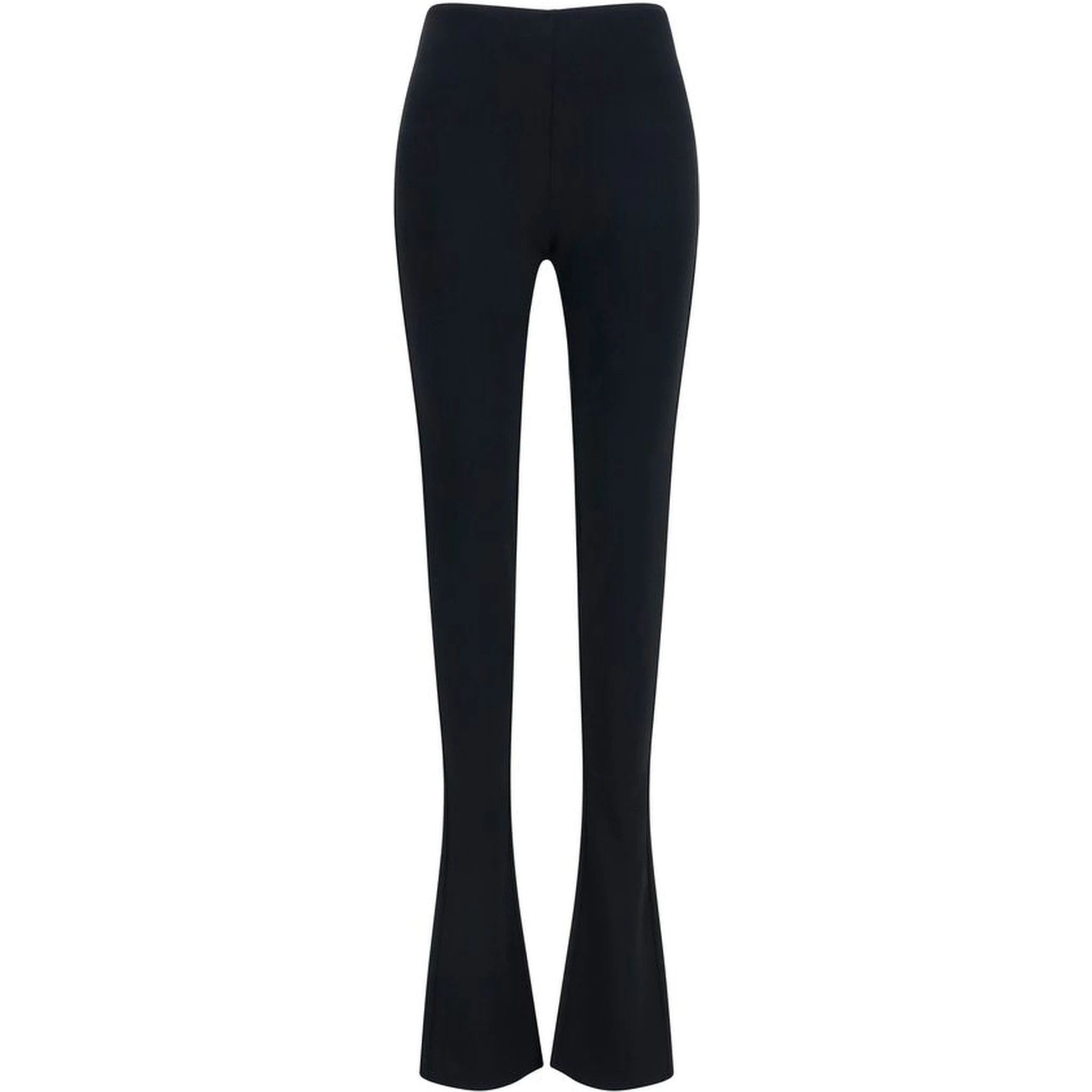 Black Viscose Flared Pants