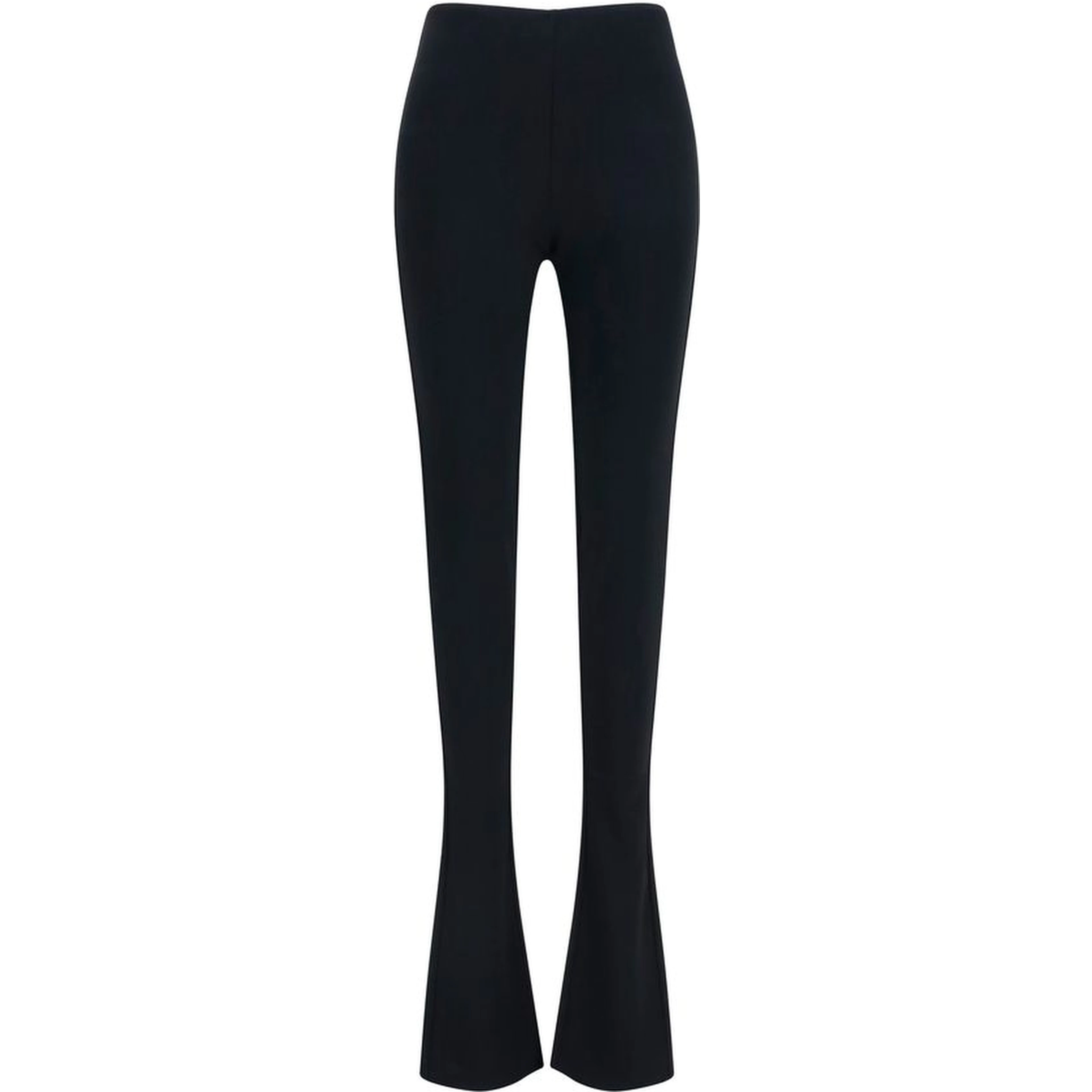 Black Viscose Flared Pants