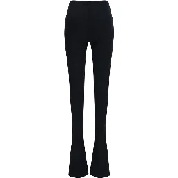 Black Viscose Flared Pants