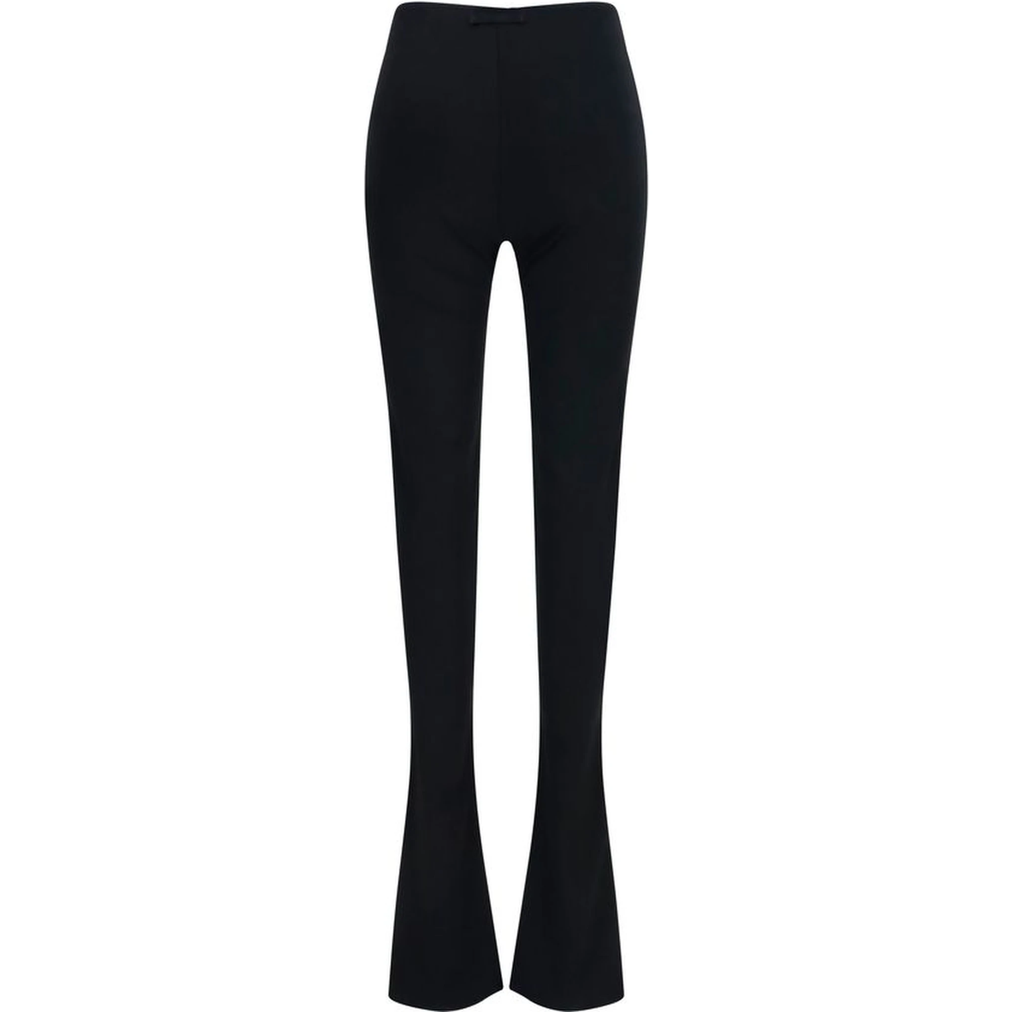 Black Viscose Flared Pants