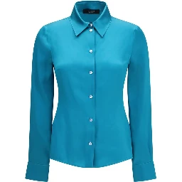 Blue Silk Dress Shirt