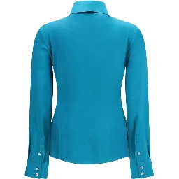 Blue Silk Dress Shirt