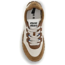 Beige Polyamide Athletic Sneakers