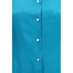 Blue Silk Dress Shirt