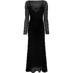 Black Metallic Fibre Casual Dress