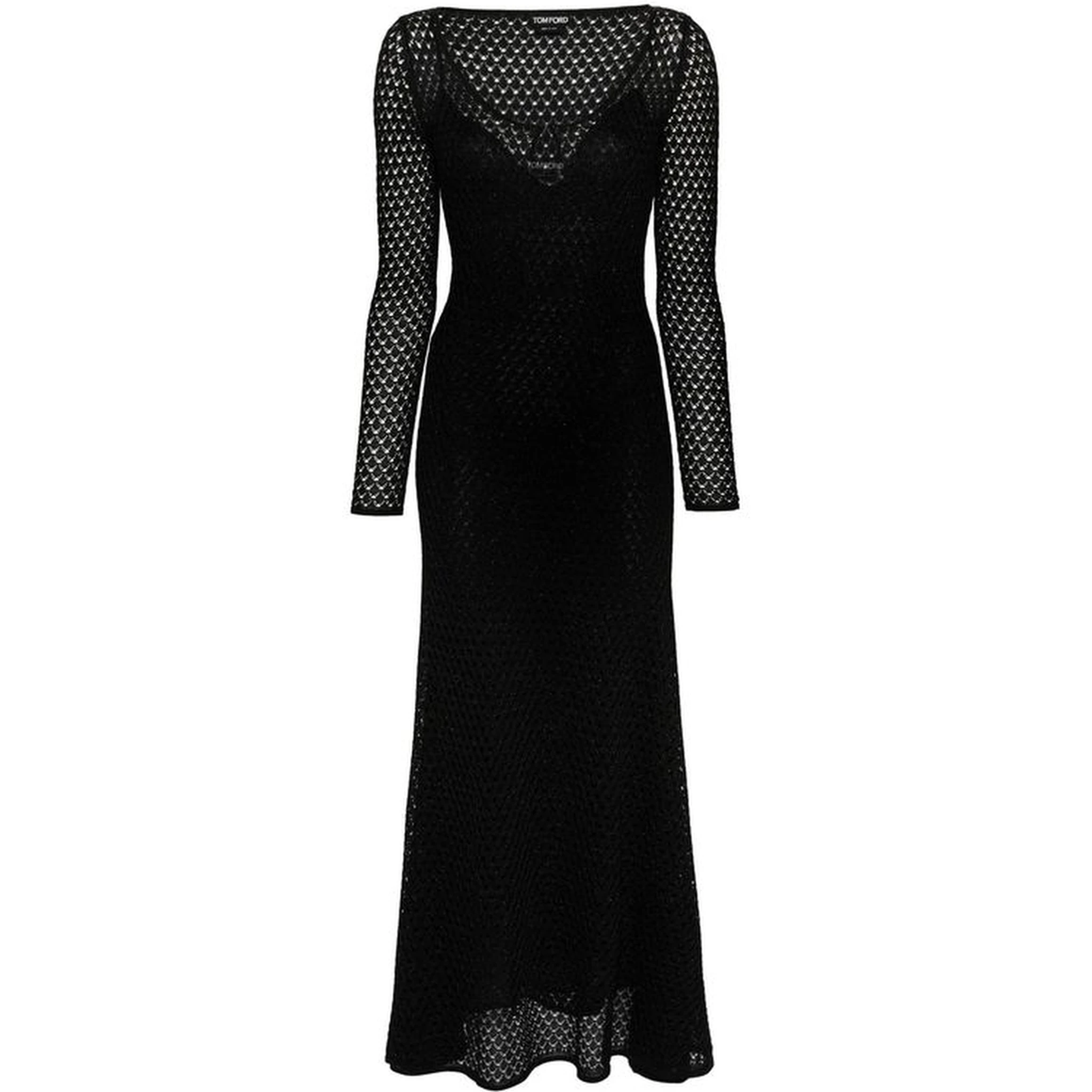 Black Metallic Fibre Casual Dress