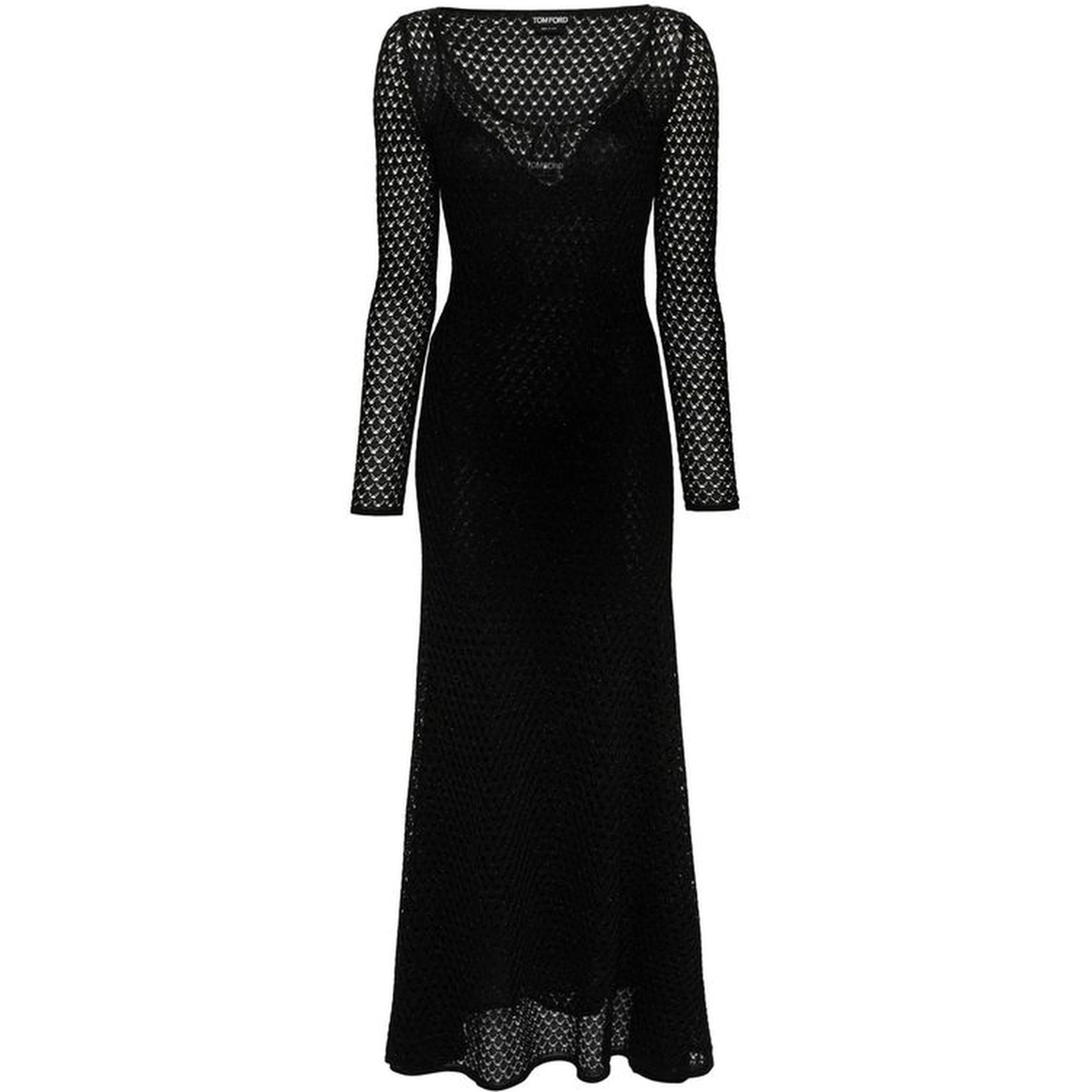 Black Metallic Fibre Casual Dress