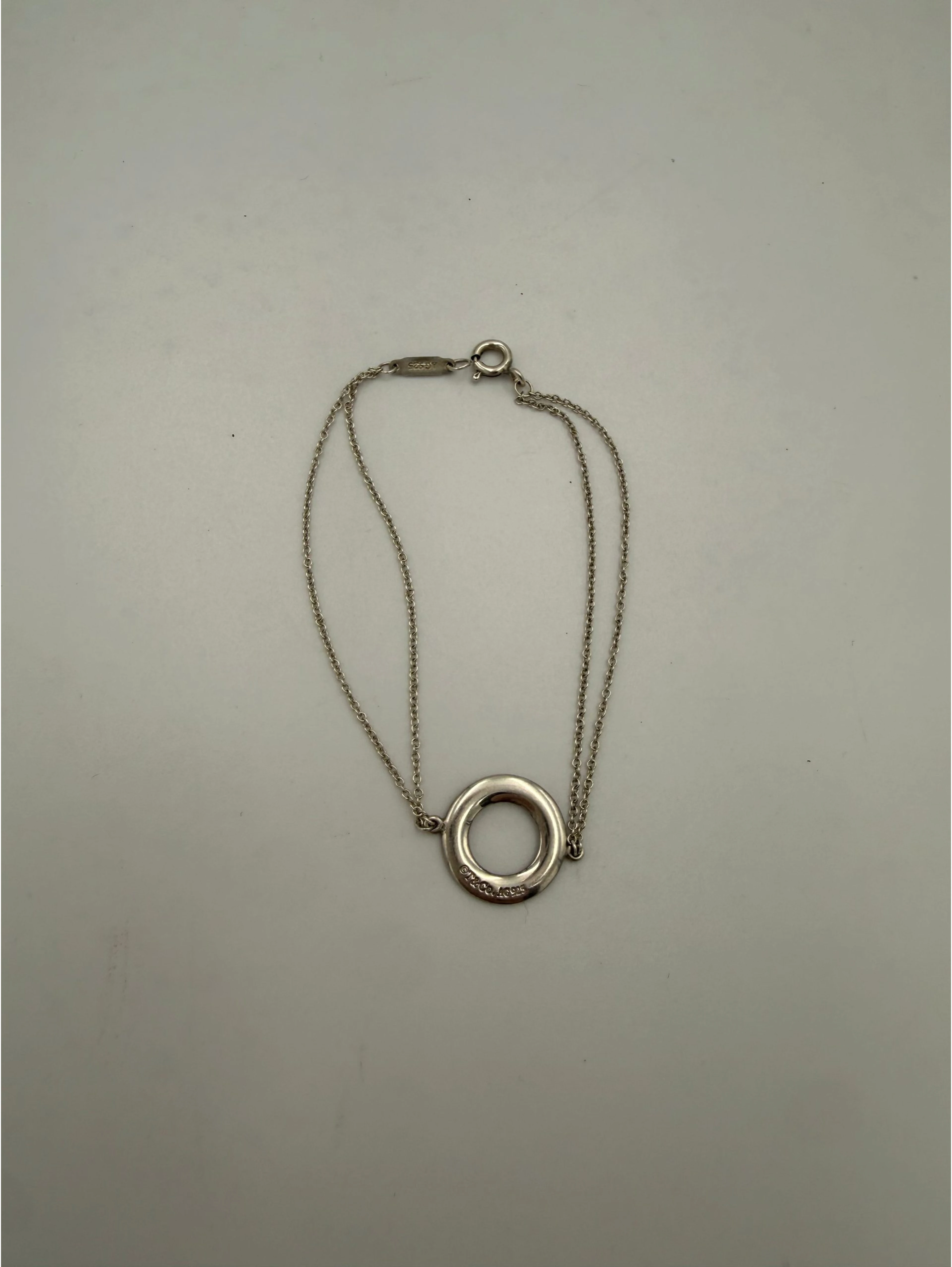 TIFFANY & CO. Silver Bracelet with Double Chain