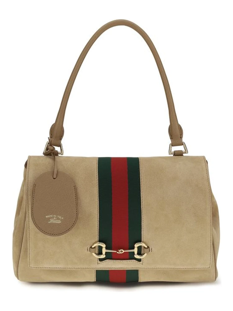 Beige Calf Leather Bos Taurus Handbag