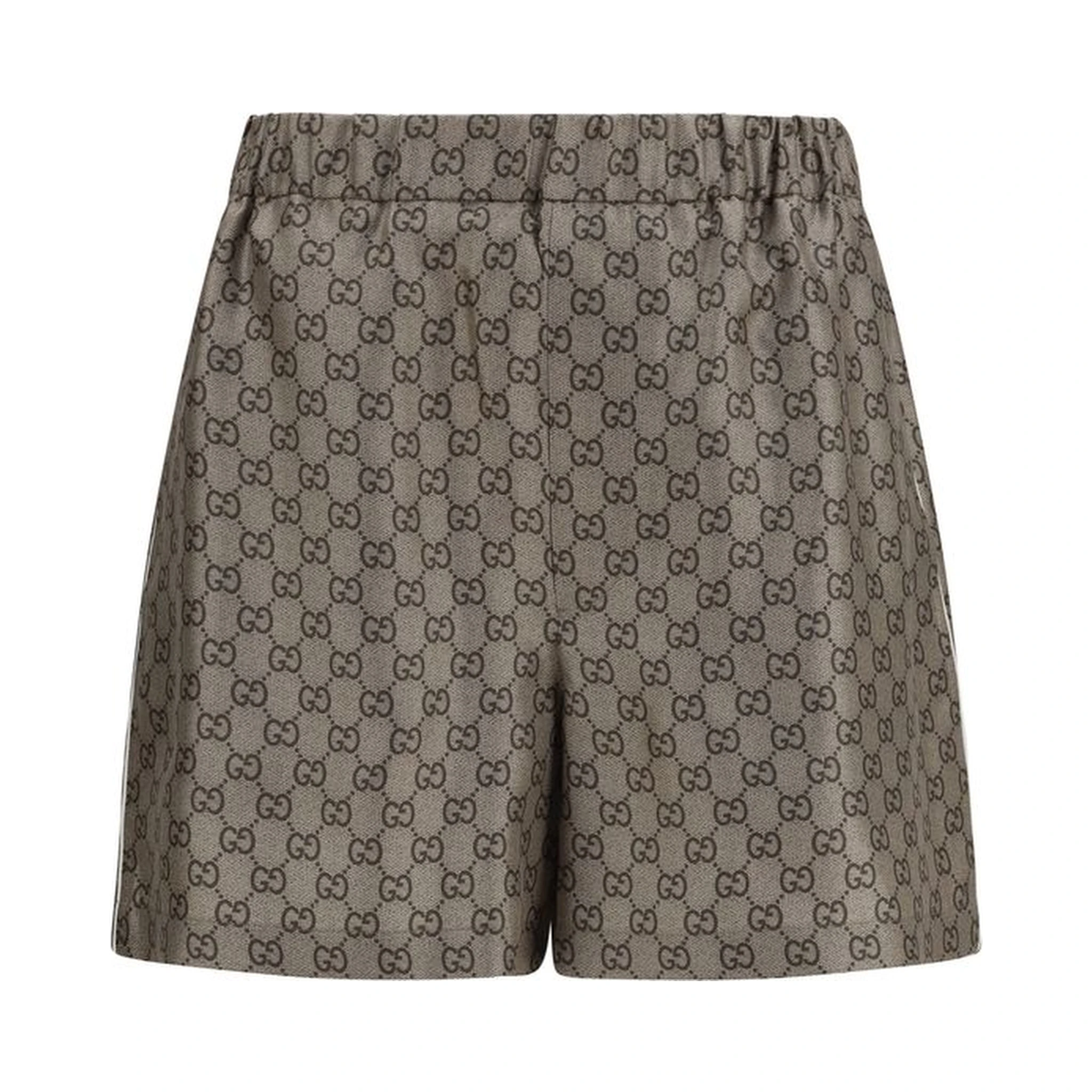 Beige Silk Bermuda Shorts