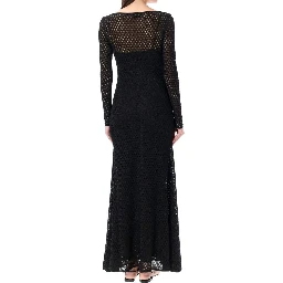 Black Metallic Fibre Casual Dress