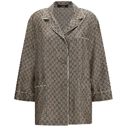 Beige Silk Dress Shirt