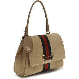 Beige Calf Leather Bos Taurus Handbag