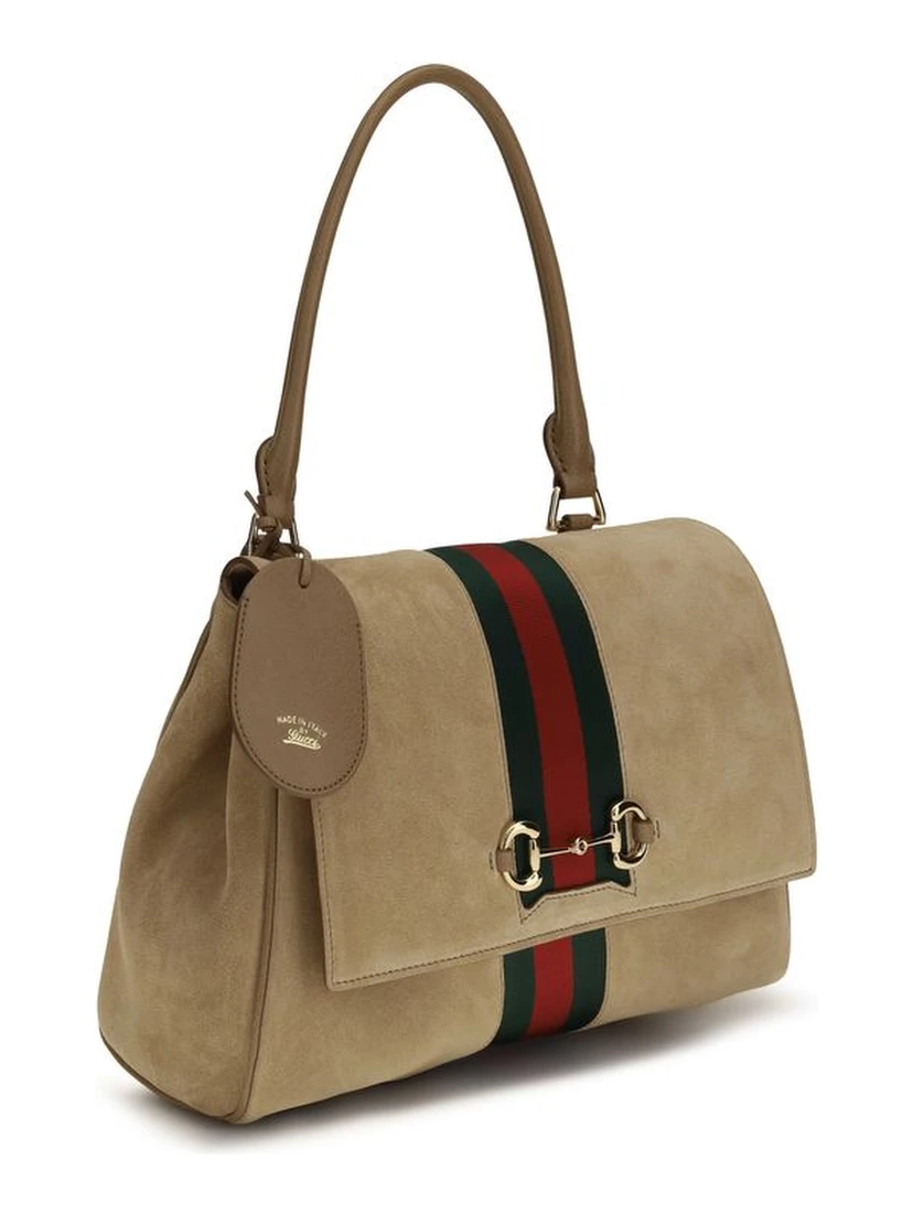 Beige Calf Leather Bos Taurus Handbag