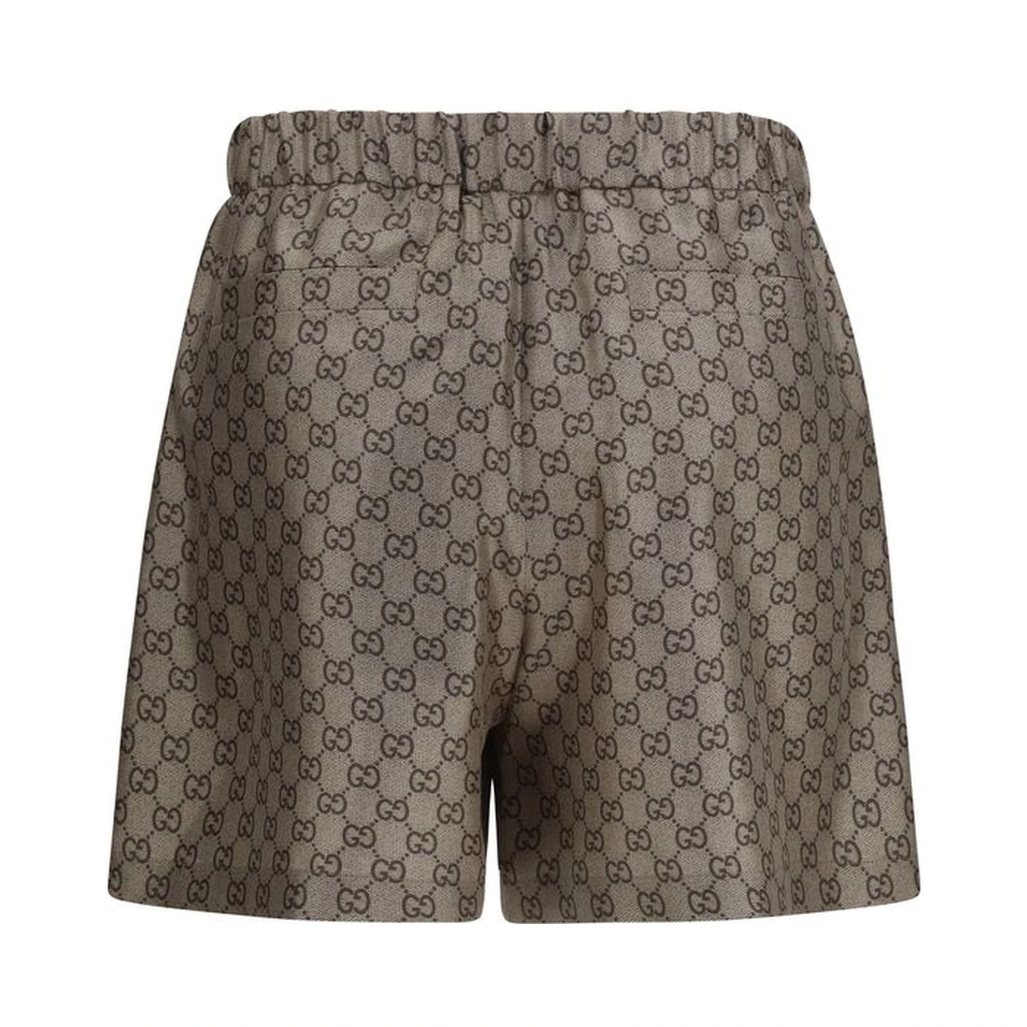 Beige Silk Bermuda Shorts