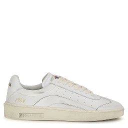 White Calf Leather Bos Taurus Low Top Sneakers