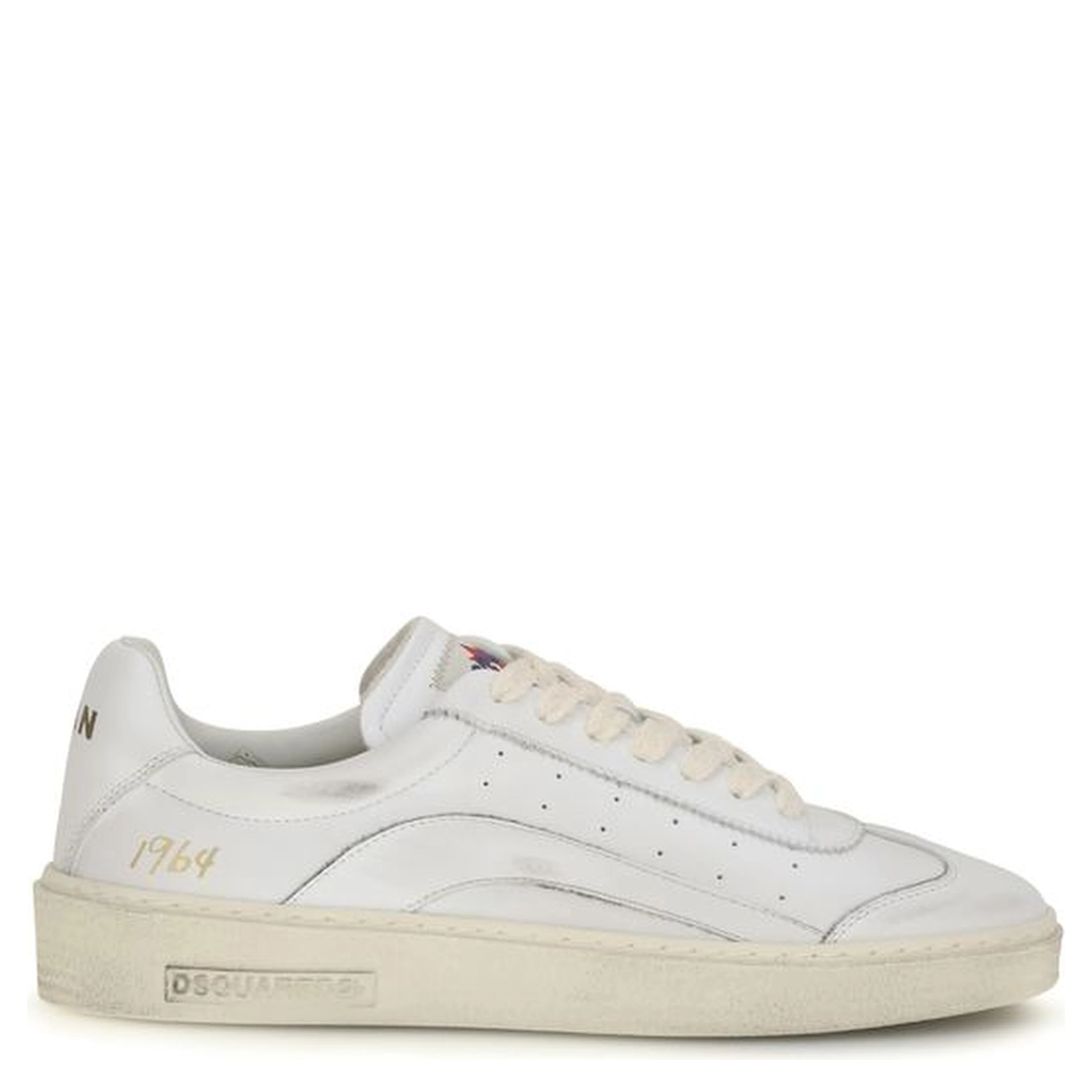 White Calf Leather Bos Taurus Low Top Sneakers