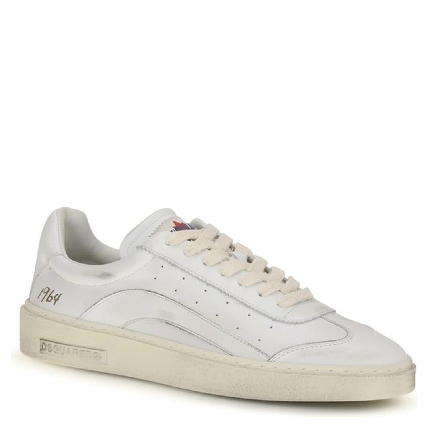 White Calf Leather Bos Taurus Low Top Sneakers