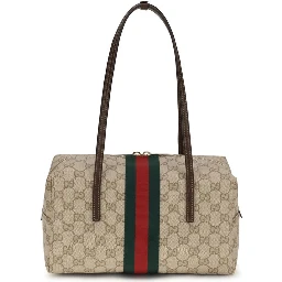 Beige Fabric Handbag