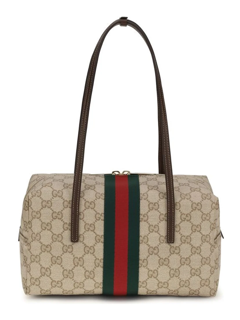 Beige Fabric Handbag