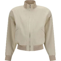 Beige Cotton Bomber