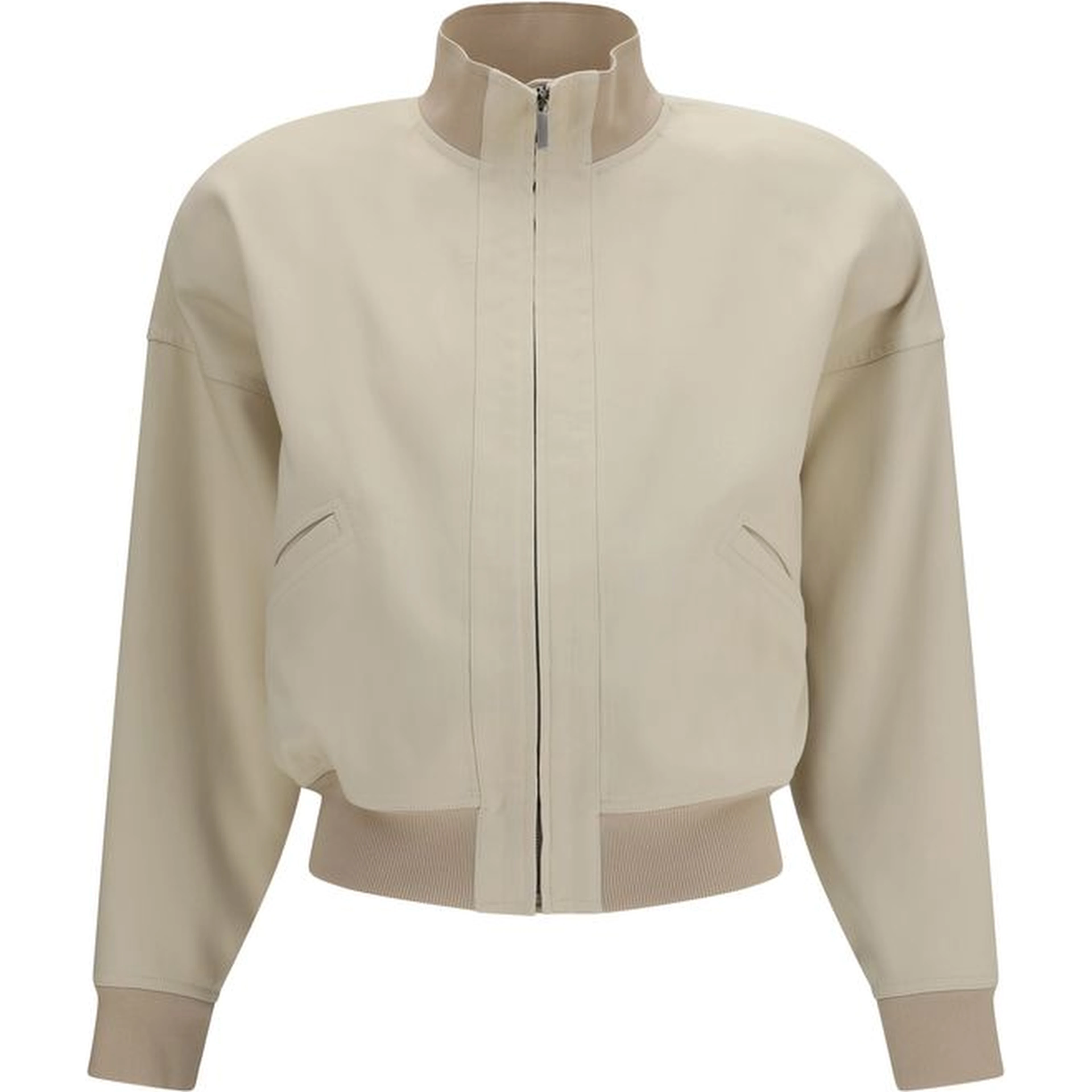 Beige Cotton Bomber