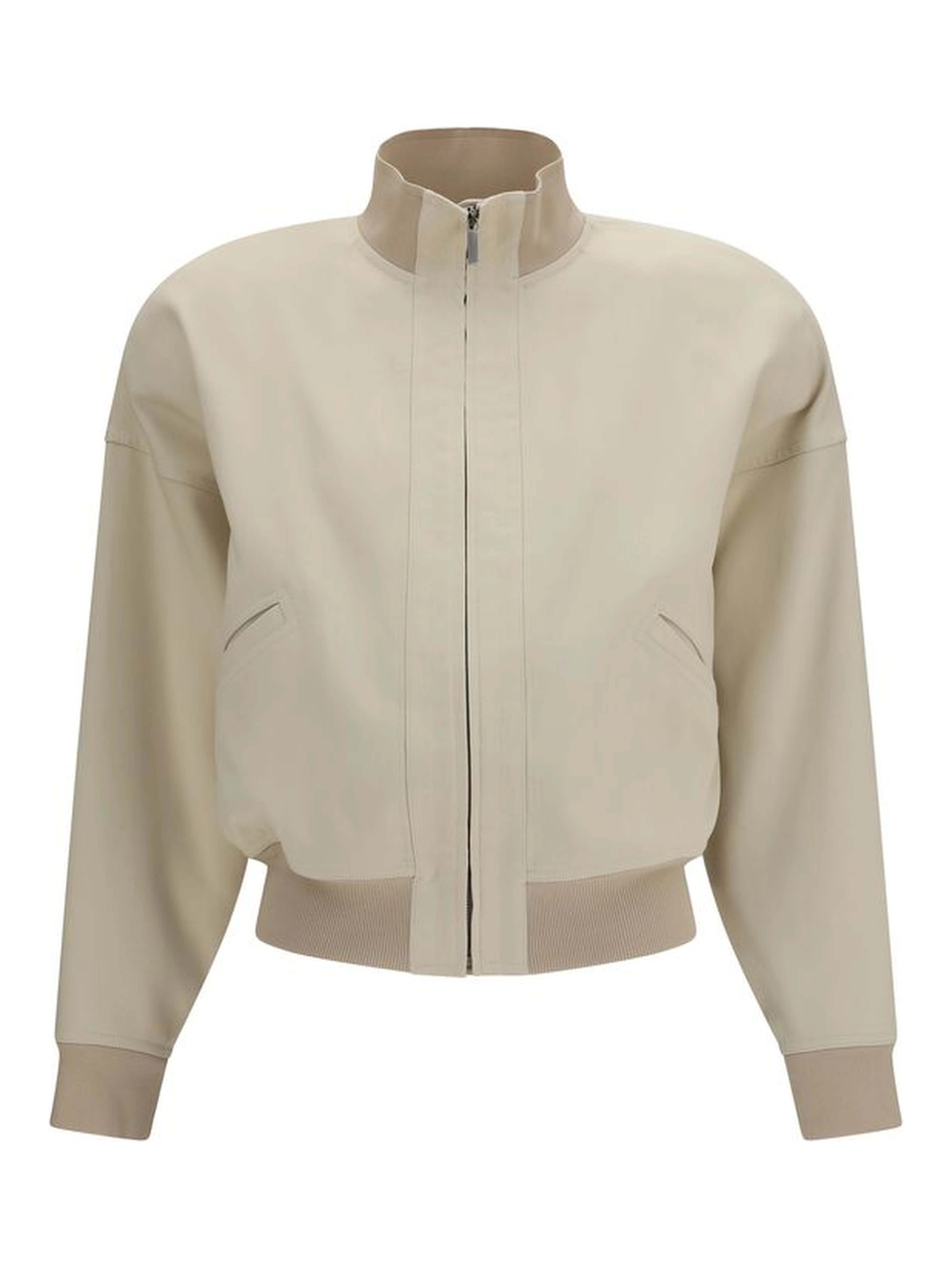 Beige Cotton Bomber