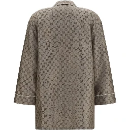 Beige Silk Dress Shirt