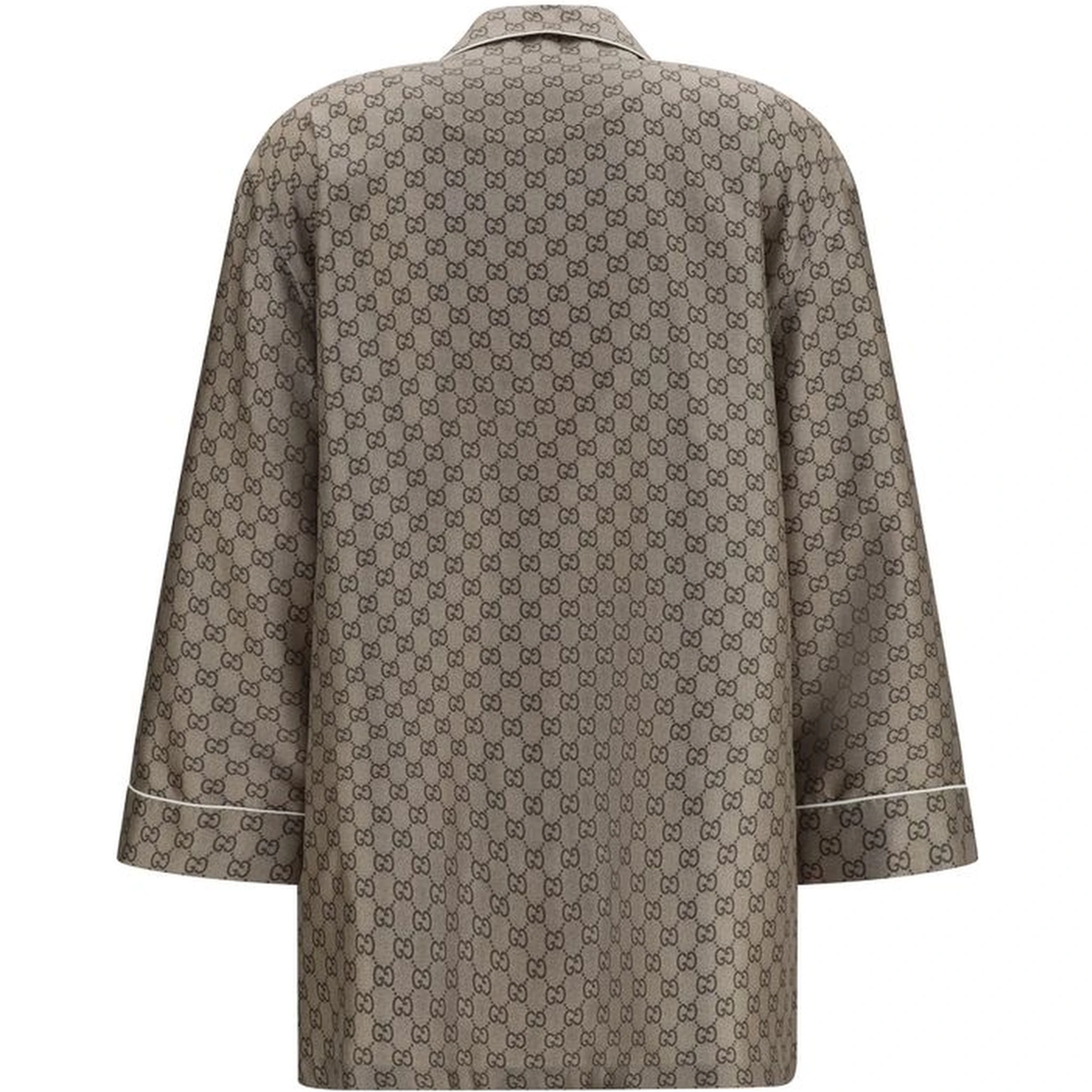 Beige Silk Dress Shirt