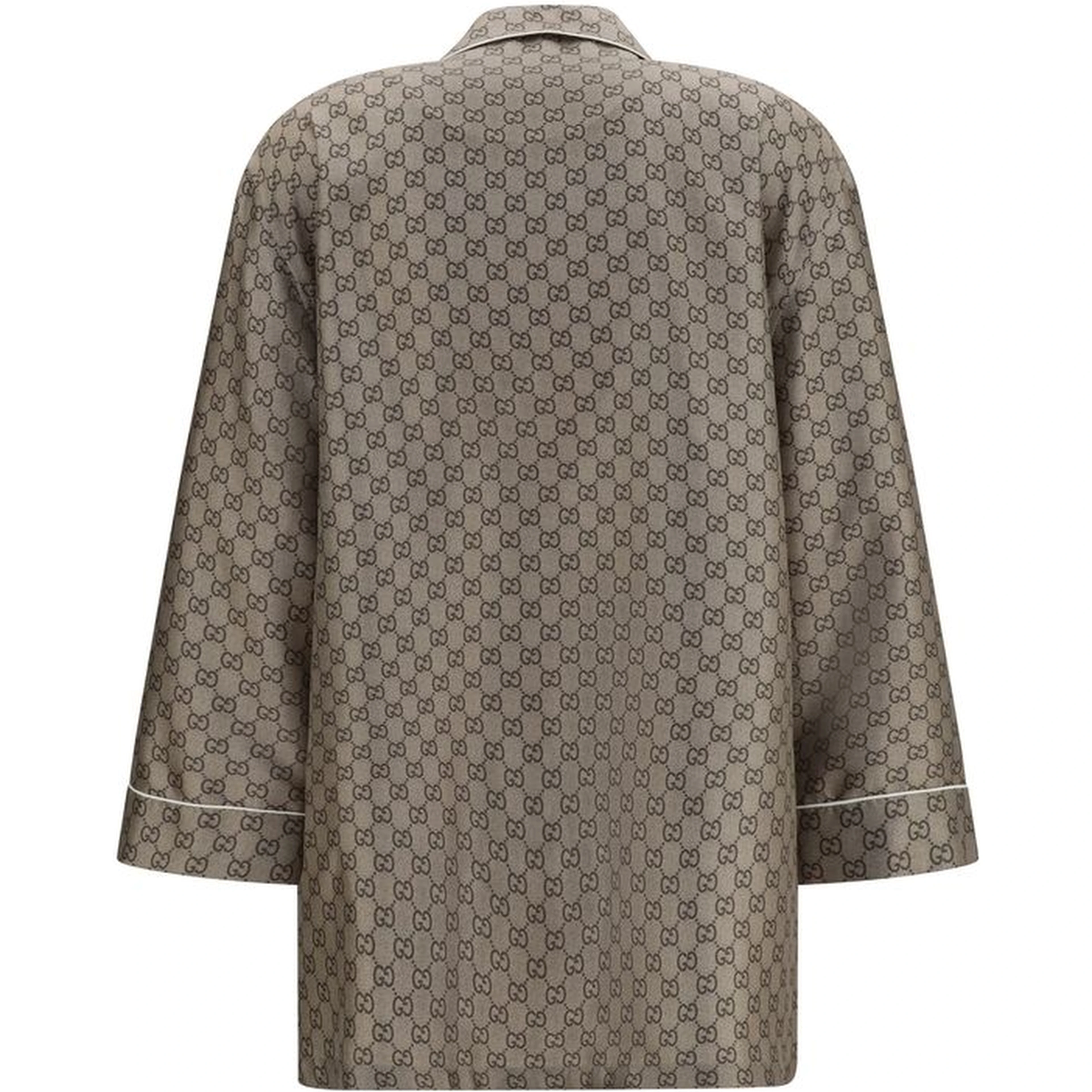 Beige Silk Dress Shirt