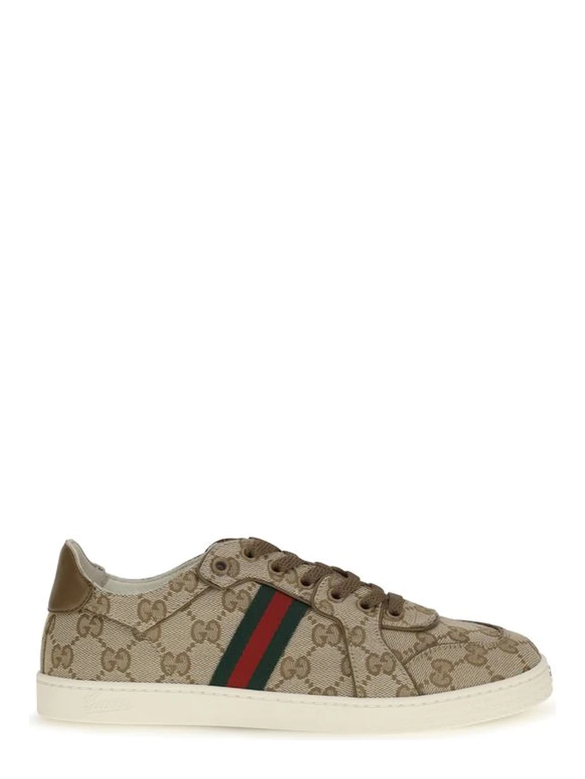 Beige Fabric Athletic Sneakers