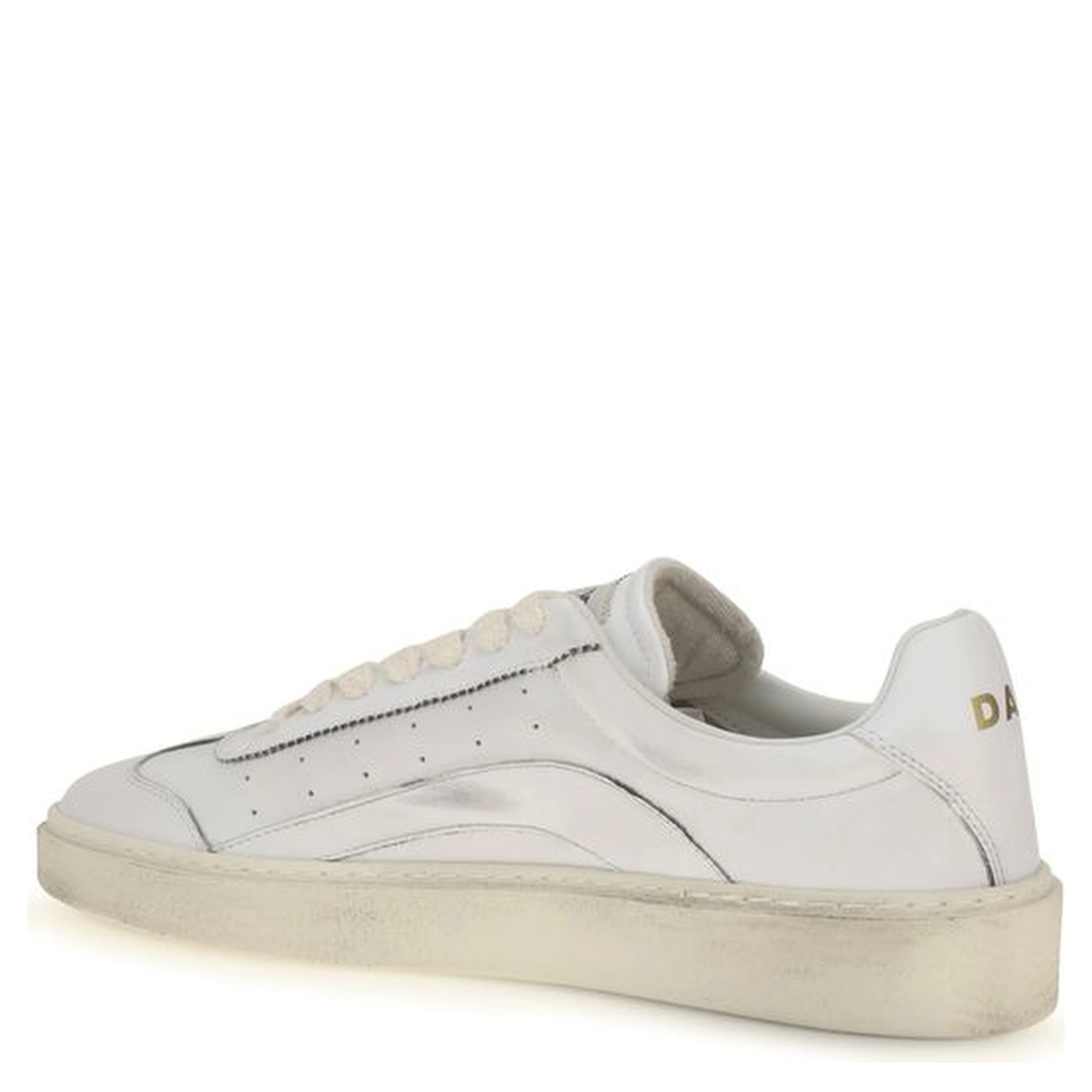 White Calf Leather Bos Taurus Low Top Sneakers