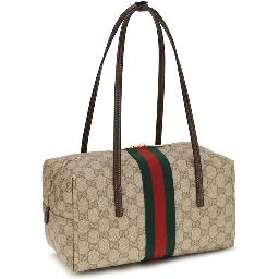 Beige Fabric Handbag