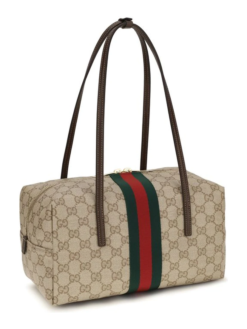 Beige Fabric Handbag