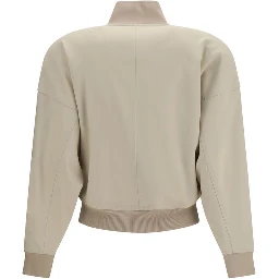Beige Cotton Bomber