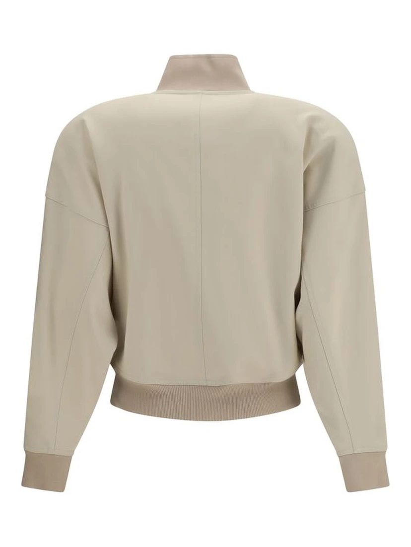 Beige Cotton Bomber