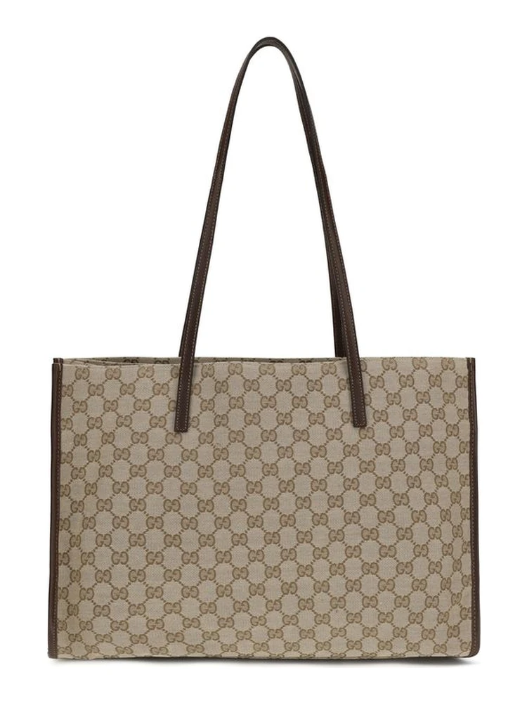 Beige Fabric Handbag