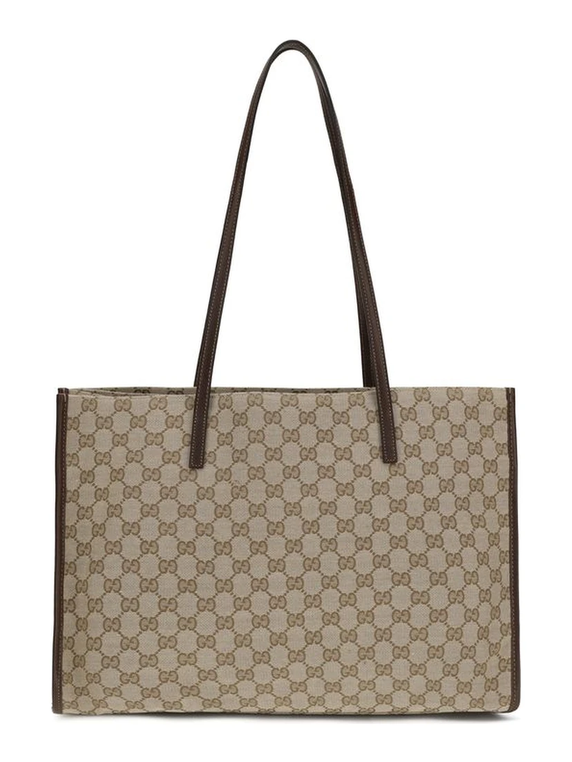 Beige Fabric Handbag