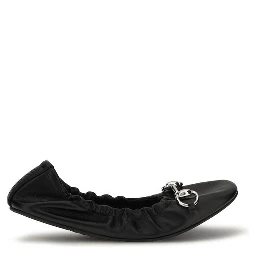 Black Calf Leather Bos Taurus Ballet Flats