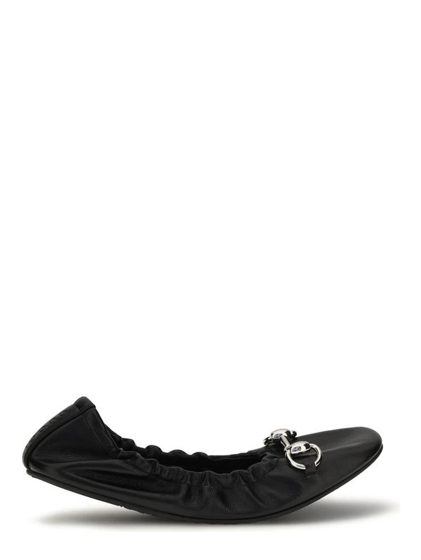 Black Calf Leather Bos Taurus Ballet Flats