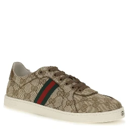 Beige Fabric Athletic Sneakers
