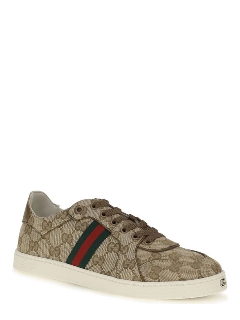 Beige Fabric Athletic Sneakers