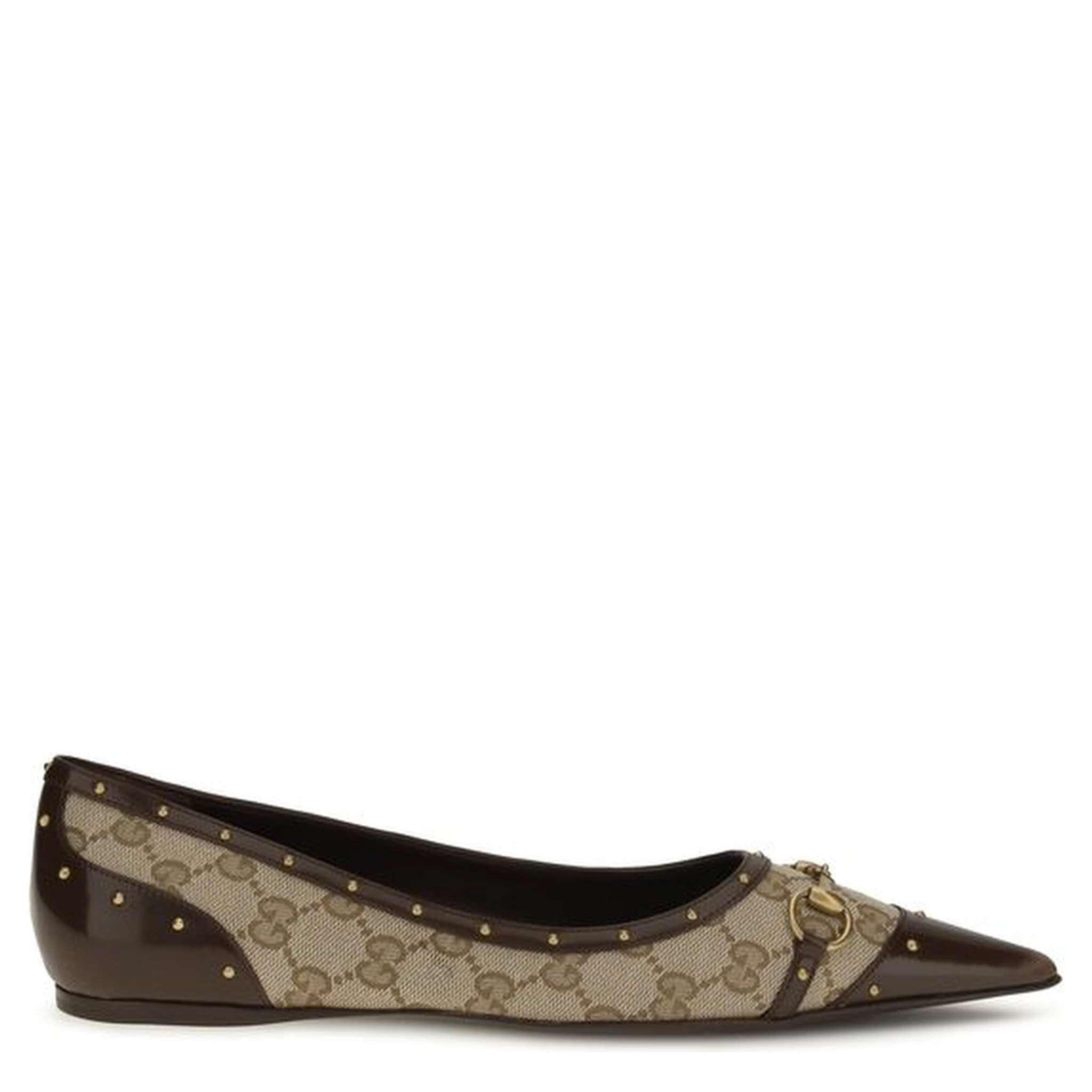 Beige Fabric Ballet Flats