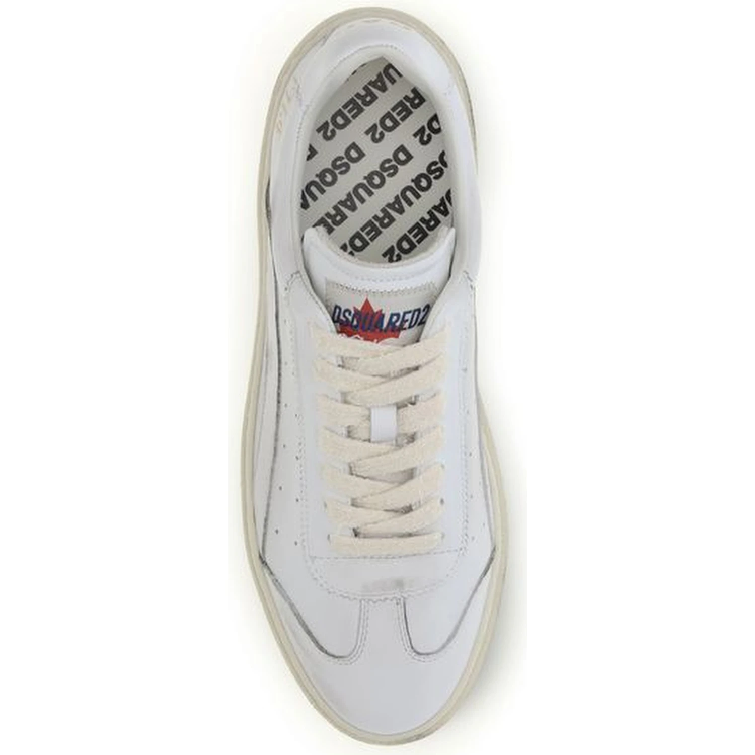 White Calf Leather Bos Taurus Low Top Sneakers