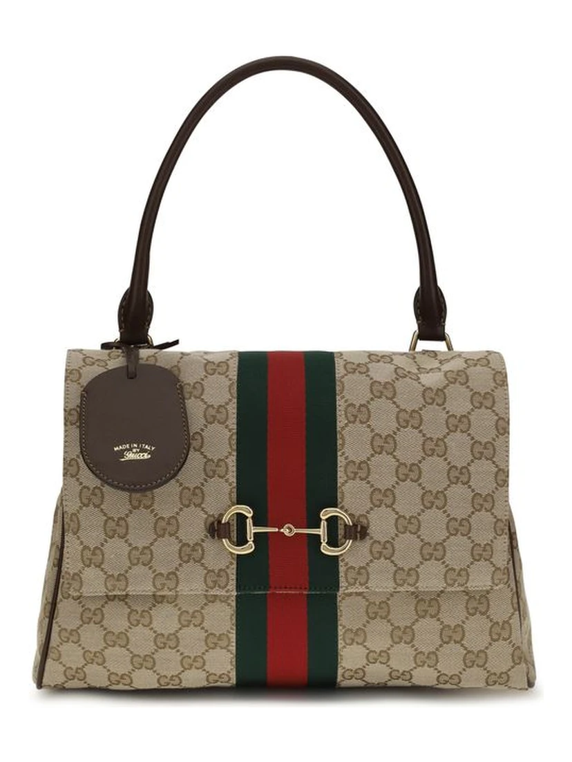 Beige Fabric Handbag