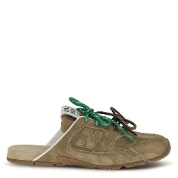 Beige Calf Leather Bos Taurus Athletic Sneakers